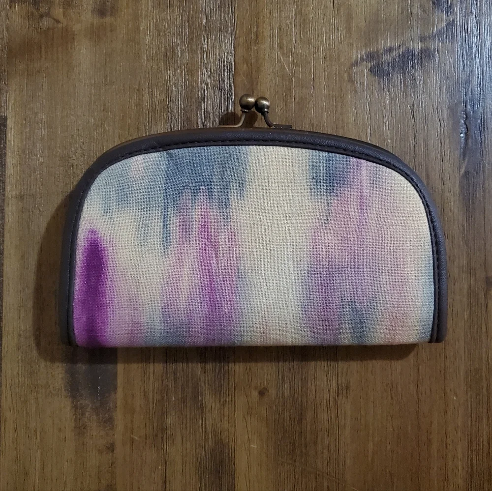 New Women's Vintage Urban Outfitters Ball Clasp Tie Dye Coin Purse Clutch Wallet